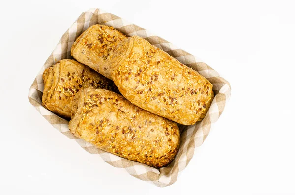 Zdrowe Odżywianie Pełnoziarnisty Chleb Lniany Studio Zdjęcie — Zdjęcie stockowe