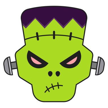 Monster's head illustration, which can be used for Halloween party as a mask, logo, avatar, etc. clipart