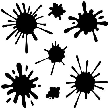 Çizgi film çizimleri ve sıçramalar. Siyah ve beyaz. İzole vektör illüstrasyonu.