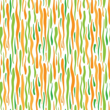 Sarı, turuncu ve yeşil renkli soyut çizgiler. Kusursuz vektör deseni.