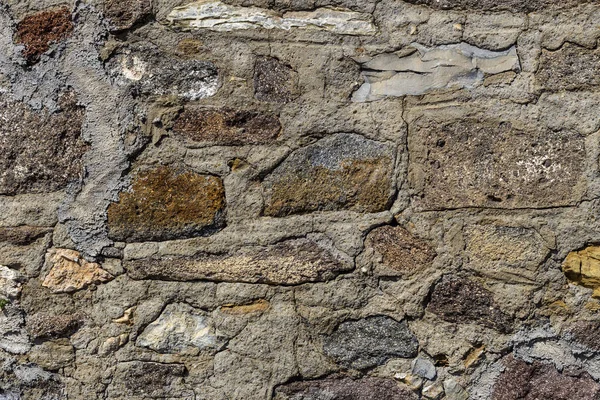 Background. Gray, stone, painted, old wall with cracks close-up