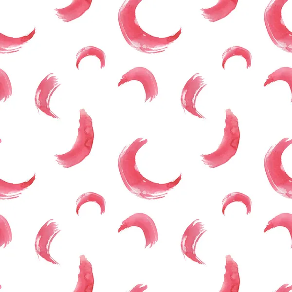 手描きの水彩柄 シームレス ピンクの背景 ドロップ ブラシマーク ストローク テクスチャ クラフト紙用 — ストック写真