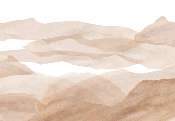 水彩画の背景風景。抽象的な山のプリント。ヴィンテージ、ニュートラルカラー ロイヤリティフリーのストック写真