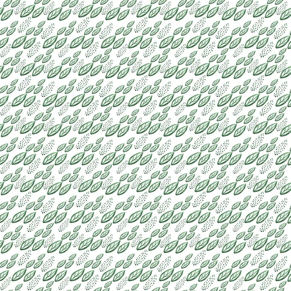 Kusursuz yaprak deseni. Çapraz yönlendirilmiş yeşil yaprakların arka planı. Etiketler, ambalajlar veya kumaşlar için.