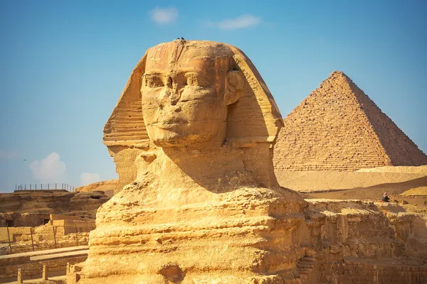Сфинкс Пирамиды Египте — стоковое фото
