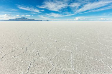 Salar de Uyuni, Bolivya. Dünyadaki en büyük tuz düzlüğü. Bolivya manzarası.