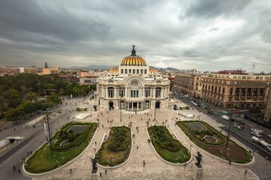 Mexico City 'deki Palacio De Bellas Artes Manzarası .