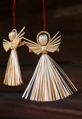 Dekorasyon, ev dekorasyonu. Melek samandan yapılmış.