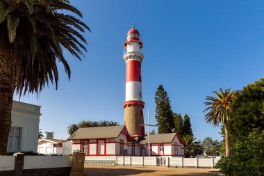 Swakopmund Deniz Feneri - Atlantik Okyanusu, Namibya kıyısındaki eski deniz feneri. Afrika