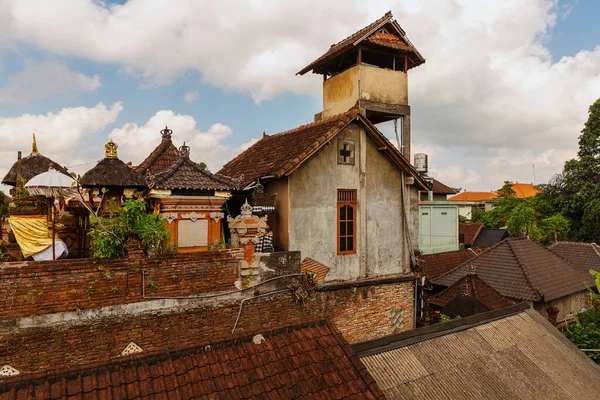 Pohled Tradiční Domy Ubud Bali Indonesia — Stock fotografie