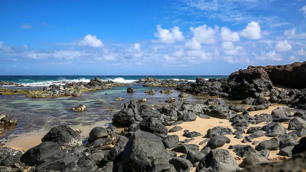 Vulkanikus Strand Hawaii Egyesült Államok — Stock Fotó