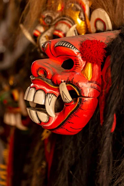 Traditional Indonesian Masks Big Teeth Bali — Stockfoto
