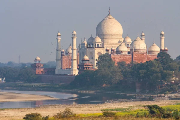 Vue Sur Mausolée Mosquée Taj Mahal Agra Uttar Pradesh Inde — Photo