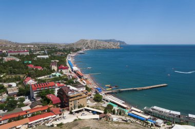 Seddin ve Sudak Körfezi 'nin manzarası. Zander. Kırım.