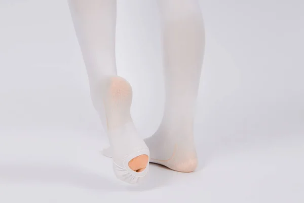 Anti-embolic Compression Hosiery for surgery isolated on white. Medical white stockings, tights for varicose veins and venouse therapy. Thrombo embolic deterrent hose or anti-embolism stockings — Stock Photo, Image