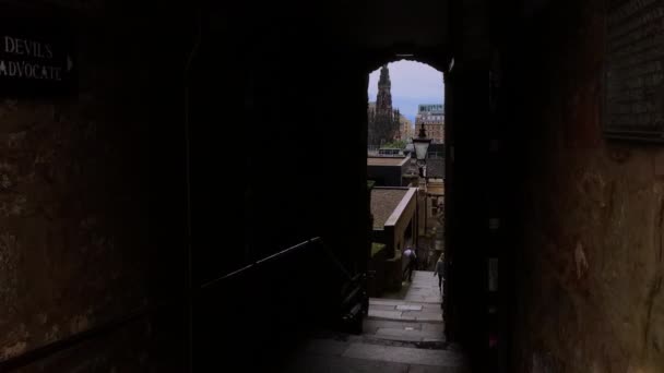 Eine Kleine Niedliche Tür Edinburgh — Stockvideo