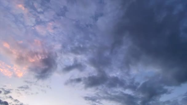 Felhős Időelapszusa Naplementekor — Stock videók