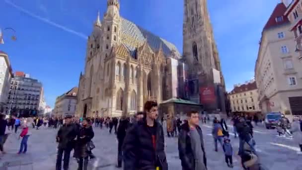 Wien Österreich 020A Zeitraffer Des Wiener Doms Einem Sonnigen Tag — Stockvideo