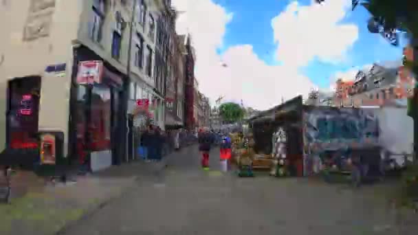 Hyperlapse Eines Spaziergangs Auf Dem Berühmten Tulpenmarkt Amsterdam — Stockvideo