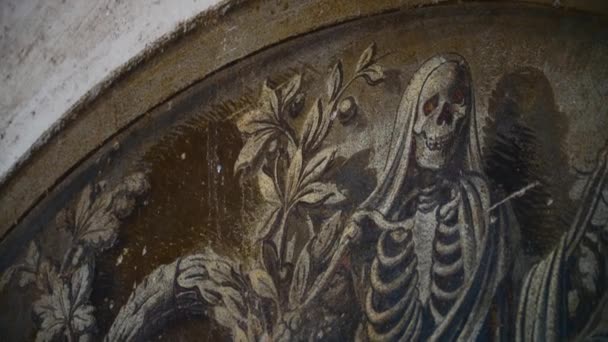 Fresco Death Italian Church — Stock Video