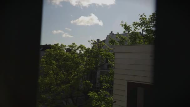 Sebuah Timelapse Langit Dan Beberapa Pohon Dan Rumah Amsterdam Dari — Stok Video