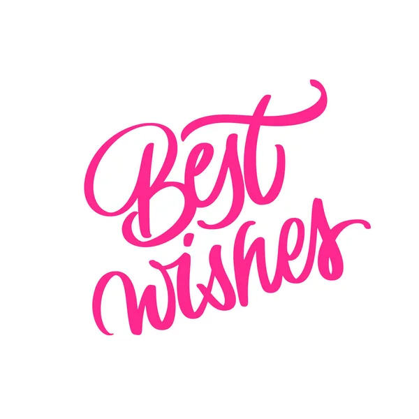 Best Wishes Handwritten Typography Greeting Card Greeting Text Holidays Vector — Stock Vector