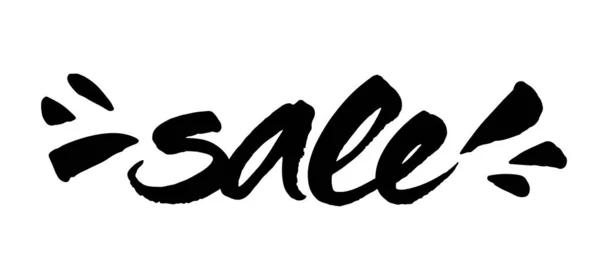 Sale Banner Vector Handwritten Sign Brush Lettering Splashes Modern Calligraphy — Stock Vector
