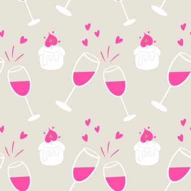 Sevgililer Günü 'nde kusursuz desen. İki şarap kadehi ve mumla romantik bir geçmişi var..