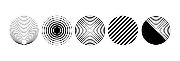 用于标识或海报设计的一组抽象圆形形状 因白人背景而被隔离 — 图库矢量图片
