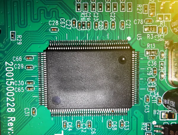 Eletrônica Digital Alta Tecnologia Espaço Cópia Chip Aprendizado Máquina Conceito — Fotografia de Stock