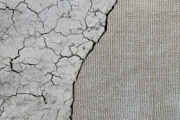 Dry Mud Cracked Ground Texture Drought Season Background Splitting Half — Stock Photo, Image