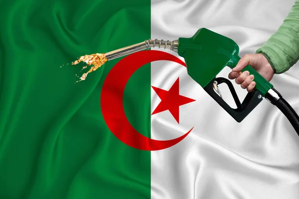 Σημαία Algeria Κοντινό Πλάνο Για Κυματισμό Υφής Φόντου Ακροφύσιο Αντλίας — Φωτογραφία Αρχείου