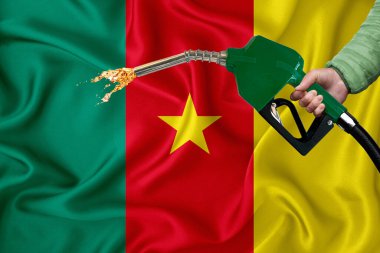 Yakıt pompası başlığıyla arka plan dokusunu sallarken yakın plan görüntüsü. Tasarım çözümleri kavramı. 3d oluşturma