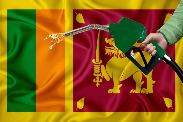 Sri Lanka Flag Detailní Záběr Vlnící Texturu Pozadí Tryskou Čerpadla — Stock fotografie