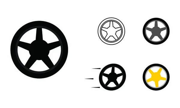 Ikona Automobilového Kola Která Může Být Použita Pro Logo Dílny — Stockový vektor