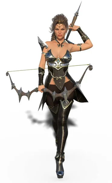 Rendering Female Fantasy Archer — 스톡 벡터