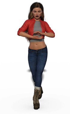 Modern bir kadının 3D görüntüsü