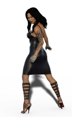 Güzel bir kadının 3D görüntüsü