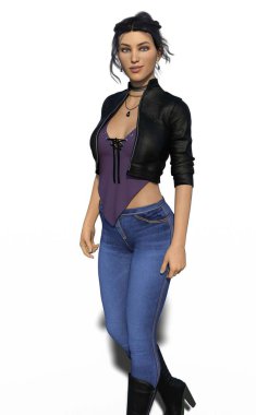 Genç bir kadının 3D canlandırması.