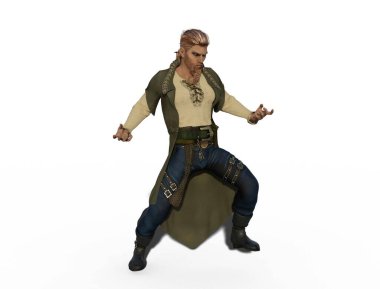 Sakallı ve örgülü sihirli bir korsan.