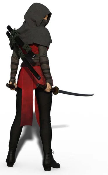 Rendering Female Fantasy Assassin — Stock Fotó