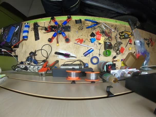 Fpv无人机组装250 时间差 自制框架打印在3D打印机上 — 图库视频影像