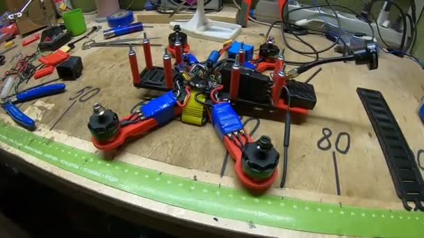 Fpv Drone Assembly 250 Time Lapse Homemade Frame Printer — стокове відео