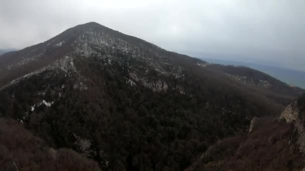 Fpv Vuelo Quadcopter Las Montañas Sochi Hierba Claro Bosque Verde — Vídeo de stock
