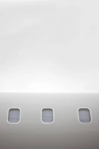 Özel Bir Jetinin Uçak Pencerelerini Kapatın Dikey Fotoğraf — Stok fotoğraf