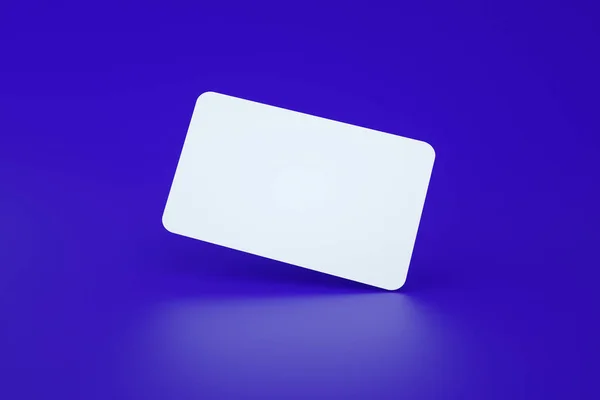 Blank White Card Blue Background Rendering Layout Image — Stok fotoğraf
