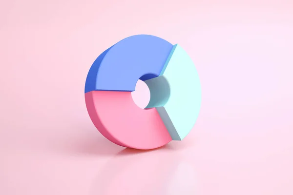 Donut Chart Pink Background Render — Stock Photo, Image