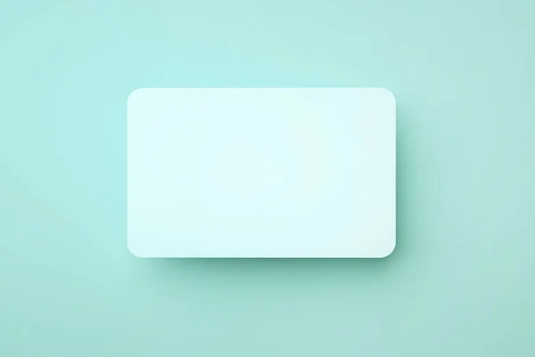 Cartão Crédito Branco Sobre Fundo Azul Renderização Imagem Mockup — Fotografia de Stock