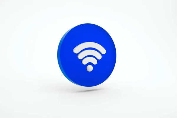 Símbolo Wifi Sobre Fondo Claro Render —  Fotos de Stock