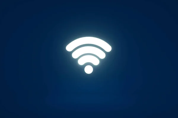 Símbolo Wifi Sobre Fondo Azul Representación —  Fotos de Stock